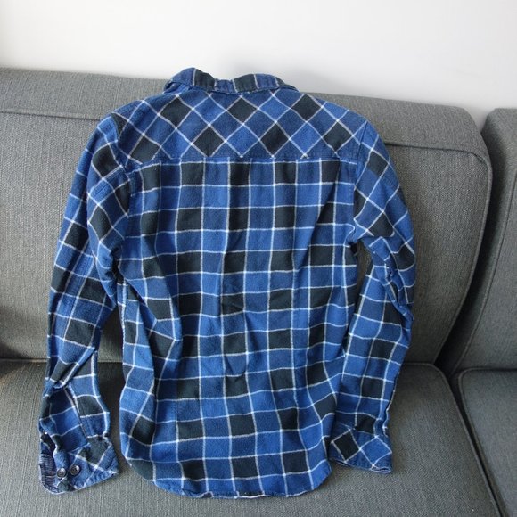 Tokyo Landry Blue Plaid Casual Button Down Shirt Size S - Picture 8 of 10